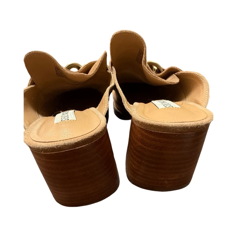 Steve Madden Brown Suede Mules with Gold Chain - Picture 6 of 12